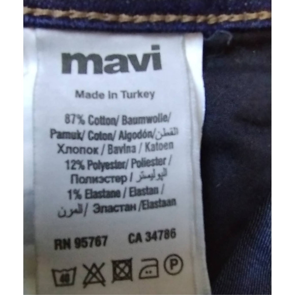 Mavi Jake Slim Leg Dark Wash Slightly Distressed Jeans, Size 31/32 - Picture 8 of 9